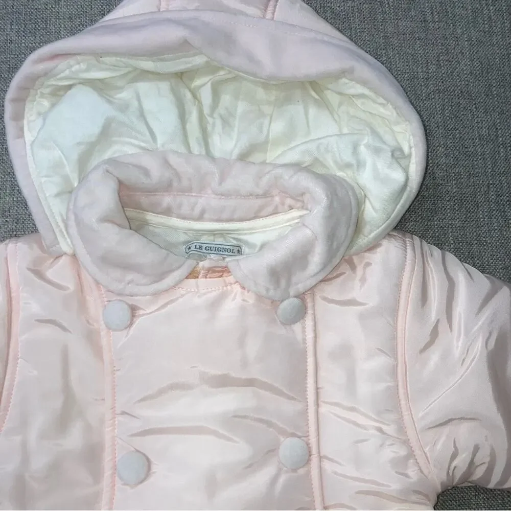 Le Guignol 12m (probably could fit a bit bigger) light pink snowsuit